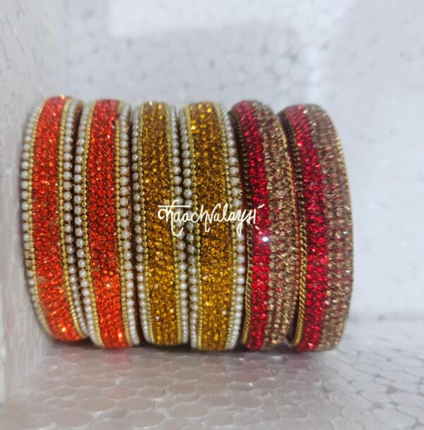 Pearl & Zircon Kangan Set (Size 2.6)