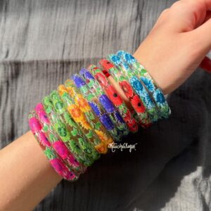 Printed Flower Kangan (per pair)