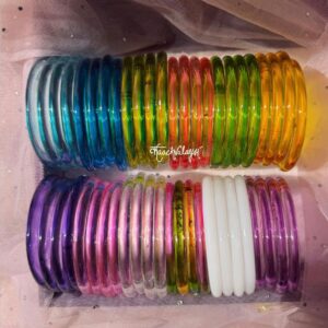 Thick Crystal Bangles (Set of 4)