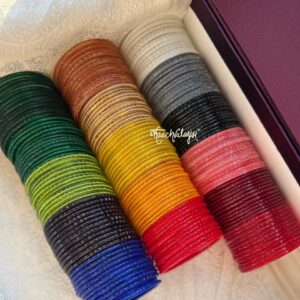 New Glass-Cut Bangles (Set of 16 Shades)