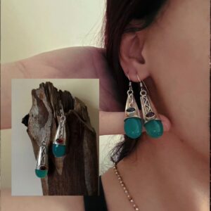 KōhyuFolk Sterling Silver Garnet & Agate Earrings
