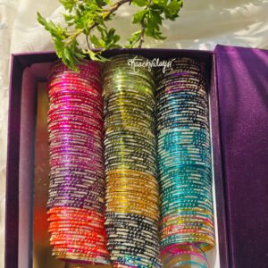 Nisa Bangles (Set of 15 Shades) with Box